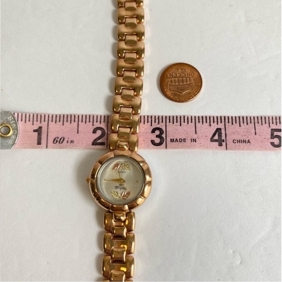 BlackHills Gold Watch Rose Gold‎ Band Pink Green Leaves Black Hills Womens main image 4